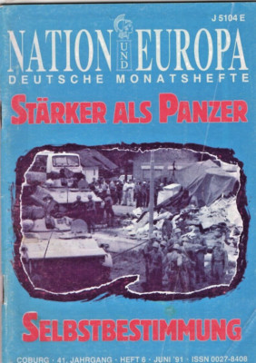 Nation Und Europa Deutsche Monatshefte AFD German Far Right June 1991 rare