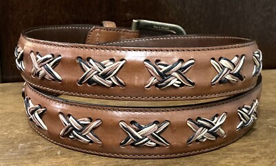 WILSON, CALL & MATHER LIGHT BROWN LEATHER BELT Sz 36 1.25”WIDE