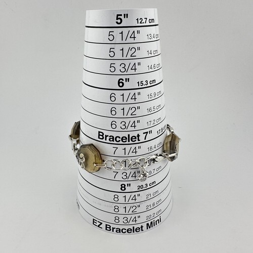 Brighton Shell Silver Plated Lightweight Links Resin Faceted 7.25” Bracelet - Picture 7 of 7