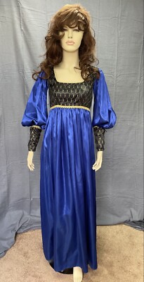 Used" blue Medieval lady In waiting/princess w/ sheer sleeves costume-Medium  | eBay