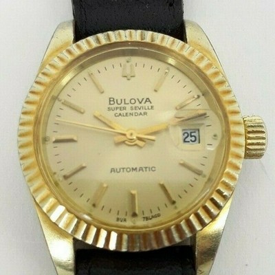 Bulova Super Sevilla Calendario Automatico Reloj De Dama Por Parte Ebay calendario factory sevilla