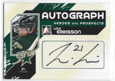 2010-11 ITG Heroes & Prospects #A-LER Loui Eriksson autograph
