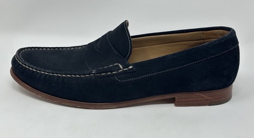 Johnston & Murphy Navy Suede Loafers Shoes Sheepskin Men’s 13M - Picture 8 of 11