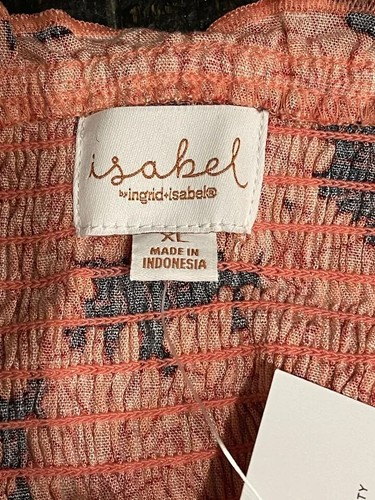 NWT Isabel Maternity Pink Floral Smocked Tunic Top - Picture 5 of 7
