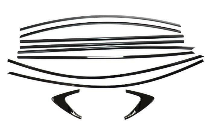 Black Titanium Steel Window Strip Cover Trim 10PCS For 2020-2022 Mazda 6 A
