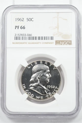 US 1962 Franklin Half Dollar 90% Silver NGC PF66 2463 combine shipping*SFCOIN