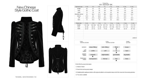 Punk Rave Women Black Red Retro Gothic Punk Lace Appliqued Velvet Short Coat - Picture 9 of 25