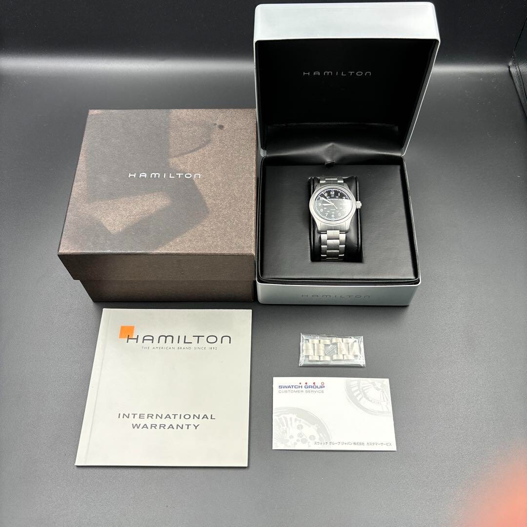 HAMILTON Khaki H684410 38mm quartz with box black silver