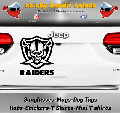 Raiders Stickers Decals Oakland Raiders Raider Nation Skull Bandana Sticker Decal 6" Custom LA | #438267301 Las Vegas Stickers - Foto 5