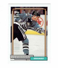 Rob Zettler San Jose Sharks D #227 Topps 1992 Hockey Card
