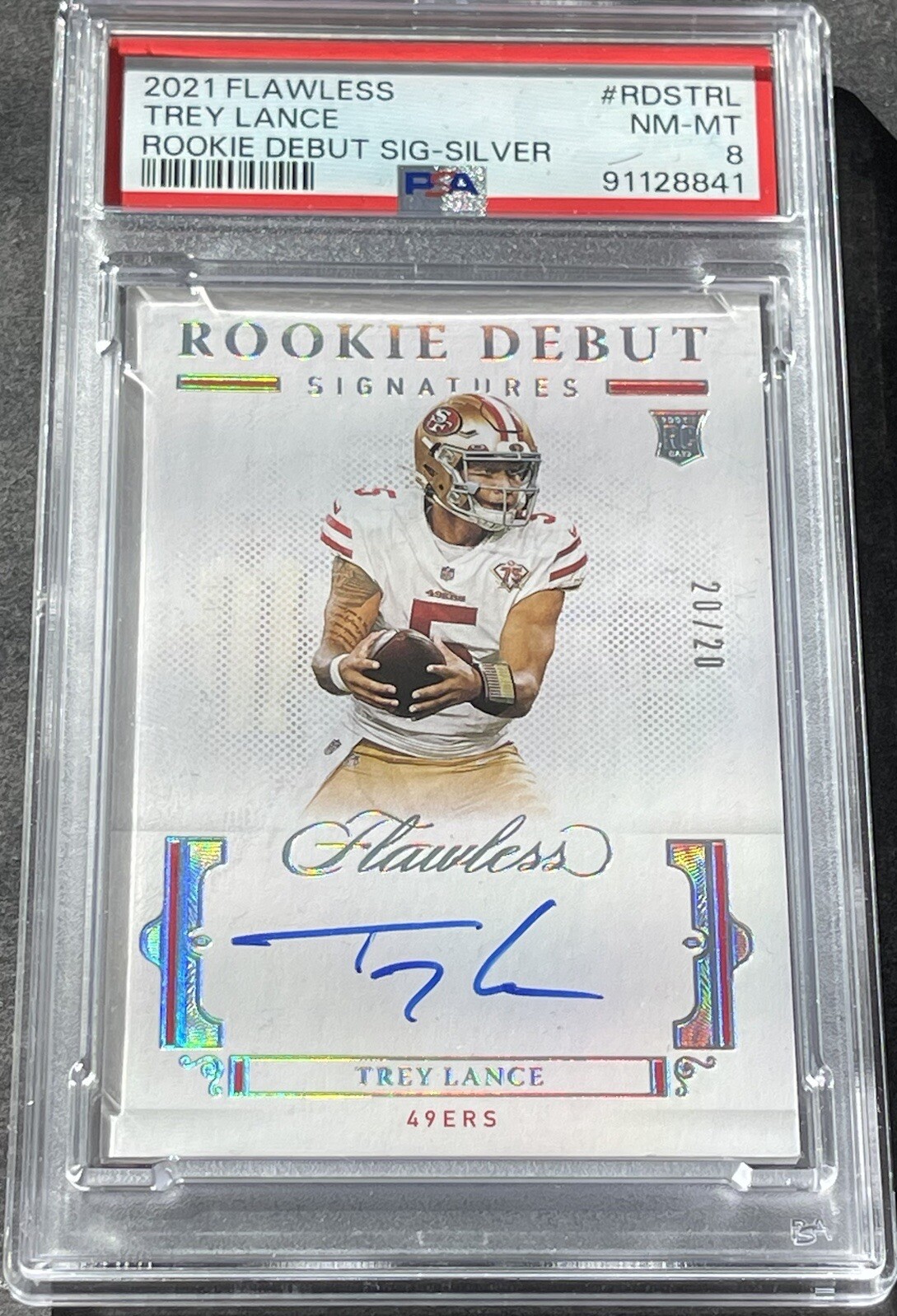 Trey Lance Panini Flawless Rookie Debut Signatures #RDSTRL Silver