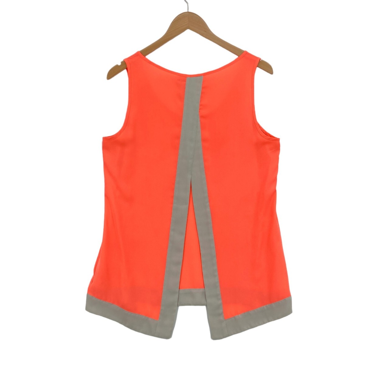 Express Tank Top Womens Large Orange Gray Round Neck Open