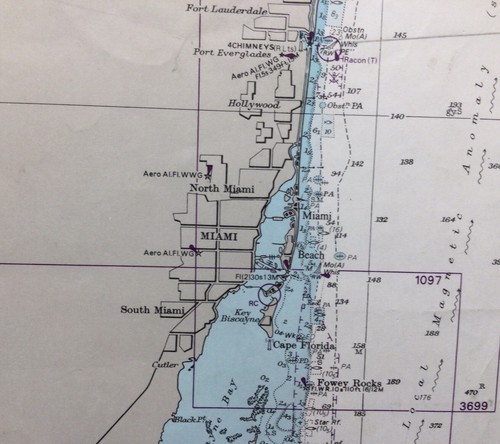 VINTAGE ADMIRALTY CHART. No. 2866. CAPE CANAVERAL to KEY WEST. 1962 - Picture 4 of 8