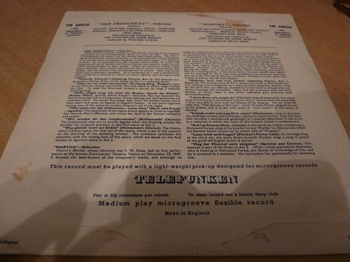 WEBER DER FREISCHUTZ SELECTION & MARTHA SELECTION - TELEFUNKEN 1955 10" LP - Picture 2 of 6