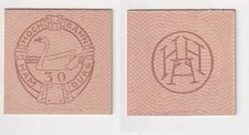 30 Pfennig Cardboard Coin Emergency Money Hochbahn Hamburg Without Year (165855)