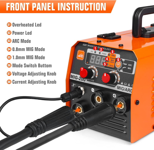 110V/220V 140Amp Dual Voltage IGBT Inverter Wire Welder Portable No Gas Detachab - Picture 3 of 7