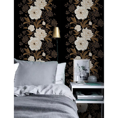 Rose brier Non-woven wallpaper brown and white Home Decor Wallcover Roll