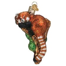 Old World Christmas RED PANDA (12641) Glass Ornament w/OWC Box