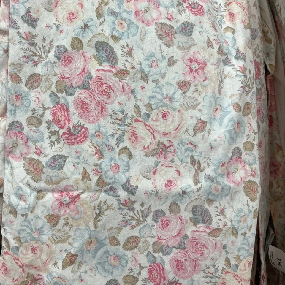 Juego Cortinas y Cenefas Laura Ashley Rosa Floral Rosas Suave Azul Salvia Foto 4 de 4