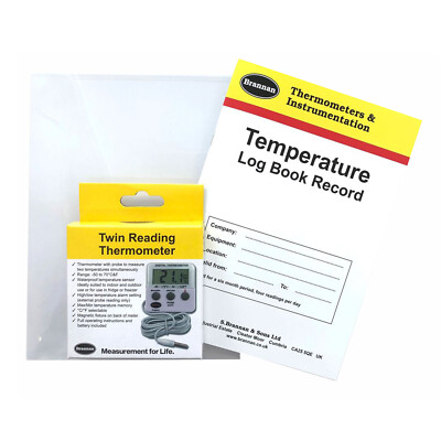 Temperatur Logbuch + Geldbörse + **GRATIS** Digitales Kühlschrankthermometer - 22/497/3
