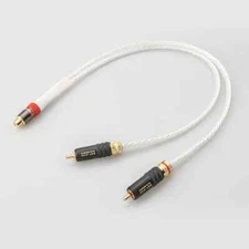 OCC Silver Plated Cable 2 RCA Male to RCA Female HiFi Audio Y Splitter Cable