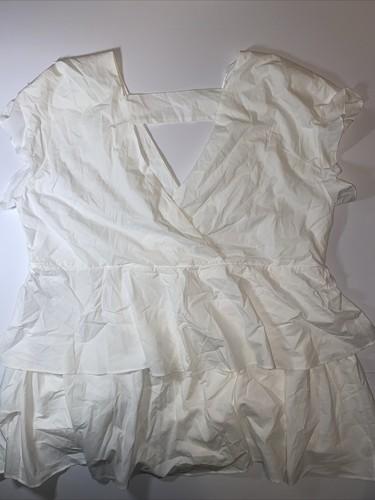 NWT Anthropologie Ruffled Mini Dress Plus Sz 3X White $248 - Picture 10 of 10