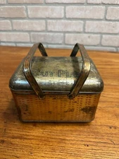 Vintage 1900s UNION LEADER Cut Plug Tobacco Smoke & Chew Advertising Tin Lunch B