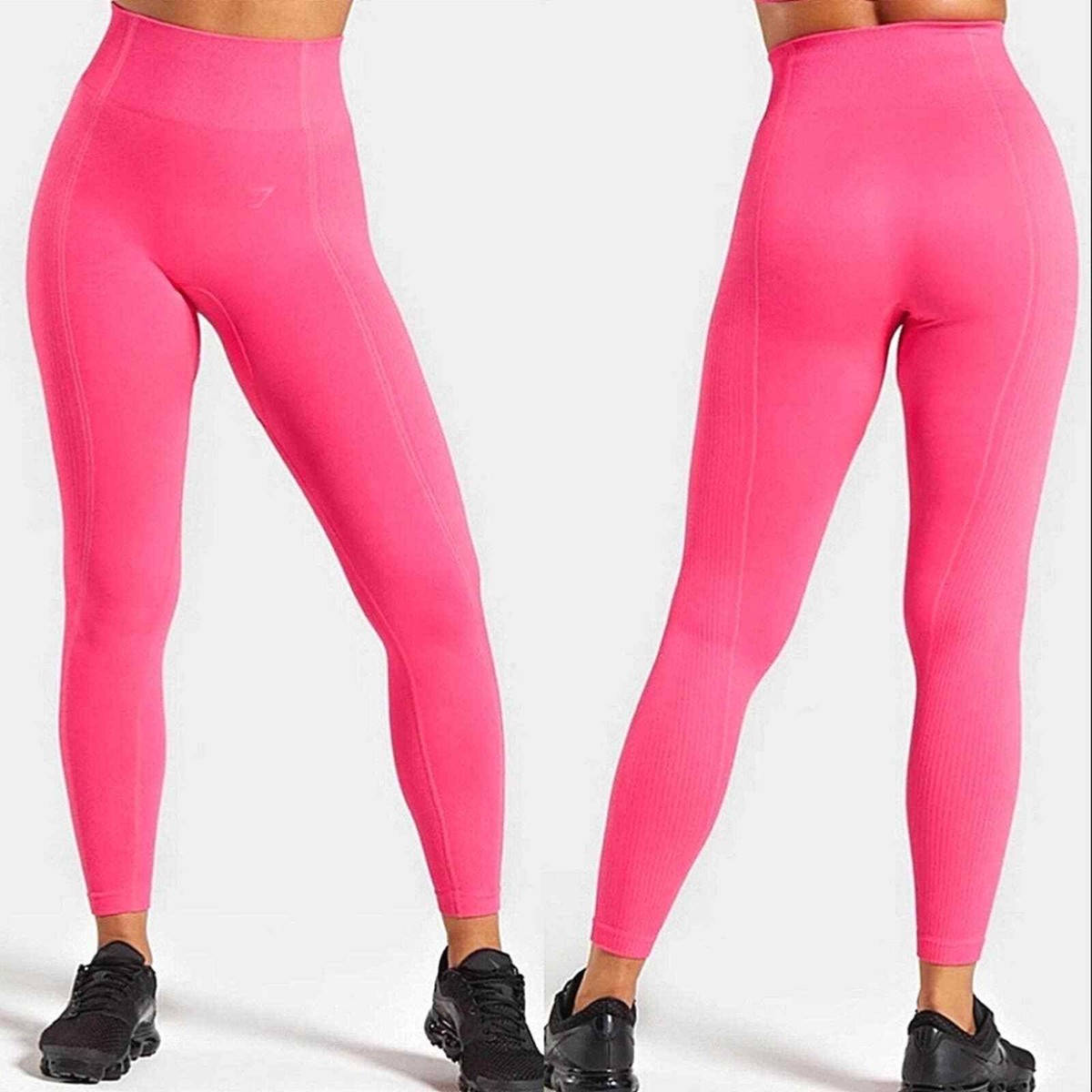 HOT Gymshark Pink Marl Seamless Leggings Pink Essential