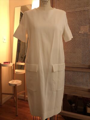 COS All White Smock Dress Double Pocket