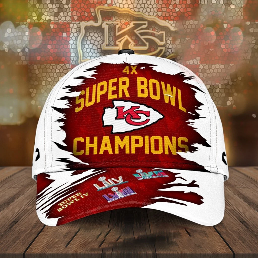 4x Super Bowl IV Champions 3D Cap