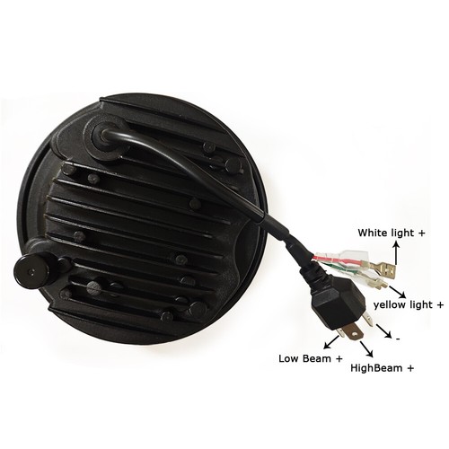 5.75 5-3/4" LED Headlight Motorcycle Headlamp Halo Angle For Harley Dyna Softail - Picture 2 of 5