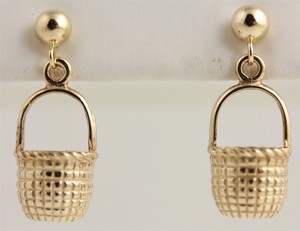 Vintage Nantucket Basket 14 K Gold Dangle Earrings Pretty 4 Gr Image Is Loading Vintage Nantucket Basket 14 K Gold Dangle Earrings