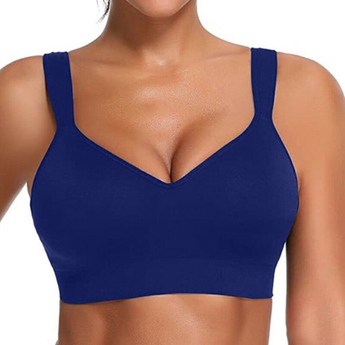 Women Full Cup Sports Bra High Impact Gathering Running Gym Fitness Brassiere - Picture 12 of 16