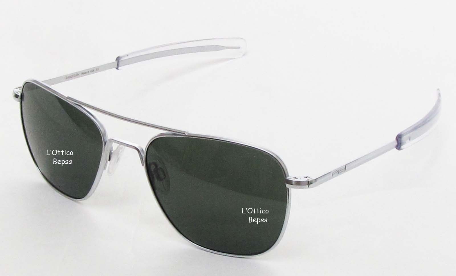 Randolph Sunglasses Mod. : AF086 Sun 55 Matte Chrome Lens Glass Agx Ar