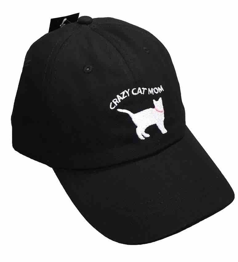 MADD HATTER “CRAZY CAT ‍⬛ MAMÁ” GORRA DE BAILE PARA MUJER Negro Bordado NUEVO CON ETIQUETAS