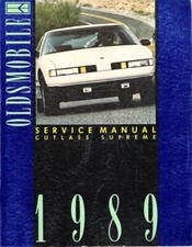 1989 Oldsmobile Cutlass Supreme Factory Service Manual Supplement USED SM89CUT