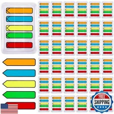 Teling 4000 Pcs Arrow Flags Tabs Sign Here Tabs 5 Colors Arrow Stickers Flags