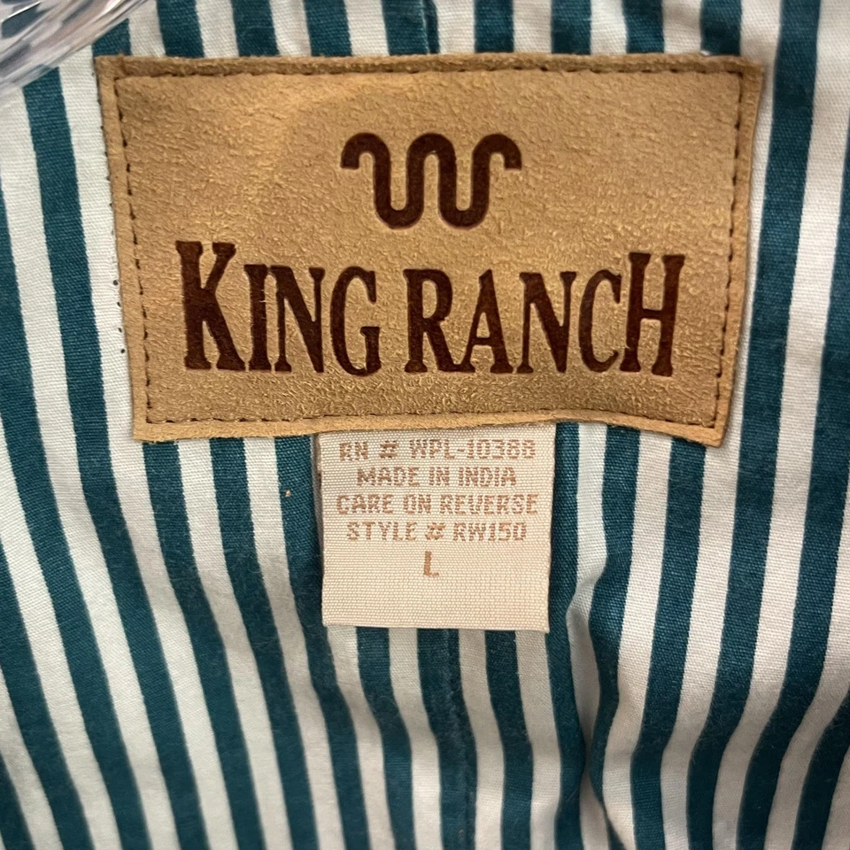 King Ranch Scully Vest Mens Large Brown Canvas Western Lined Snap Front New Tags - Image 4 of 4