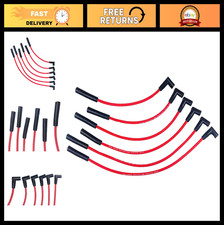 8.0mm Red Silicone Spark Plug Wire Set - 6 Leads 90 Straight Boots Amcjeep