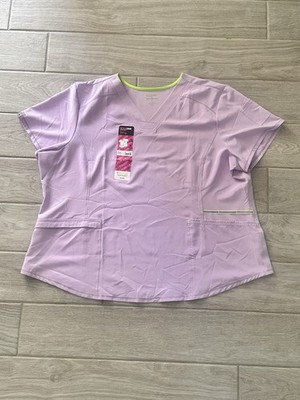 Scrubstar Women s 3XL Lavender Scrub Top Stretch Medical Uniform NWT