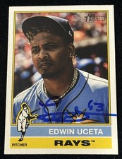 2025 Topps Heritage Signed Edwin Uceta Tampa Bay Rays Autographed Auto Card #390