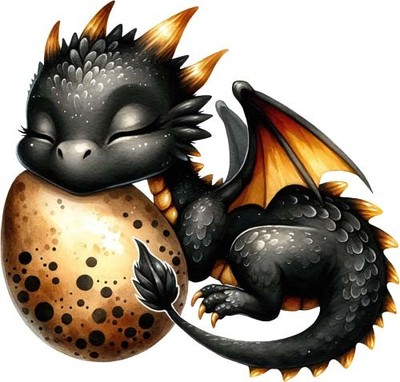 Ostern schwarz gold Drache Wandbild Schlafzimmer Kinderzimmer Vinyl Aufkleber Abziehbild 6 Größen