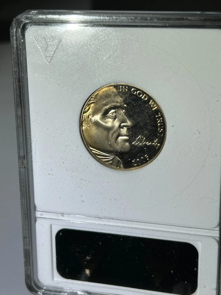 2005 S Jefferson Bison PF-68 Heavy Cameo ANACS Detached Leg Error - Image 2 of 2