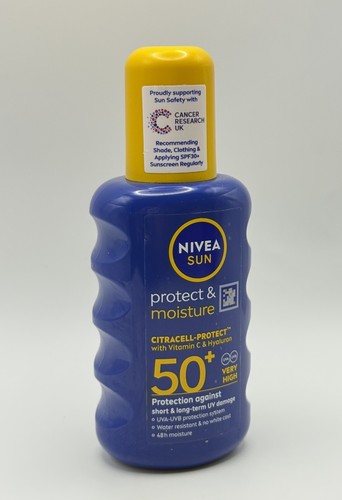 NIVEA Sun Protect & Moisture SPF50+ Sun Cream 200ml UVA UVB Water Resistant