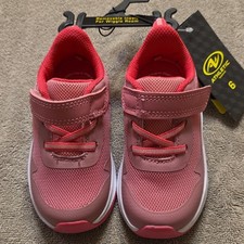 Athletic Works Girls Pink Sneakers Mesh Hook Loop Casual Size 6