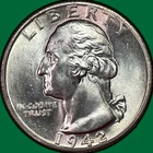 1942 Washington Quarter Silver Brilliant Uncirculated BU Coin #40528