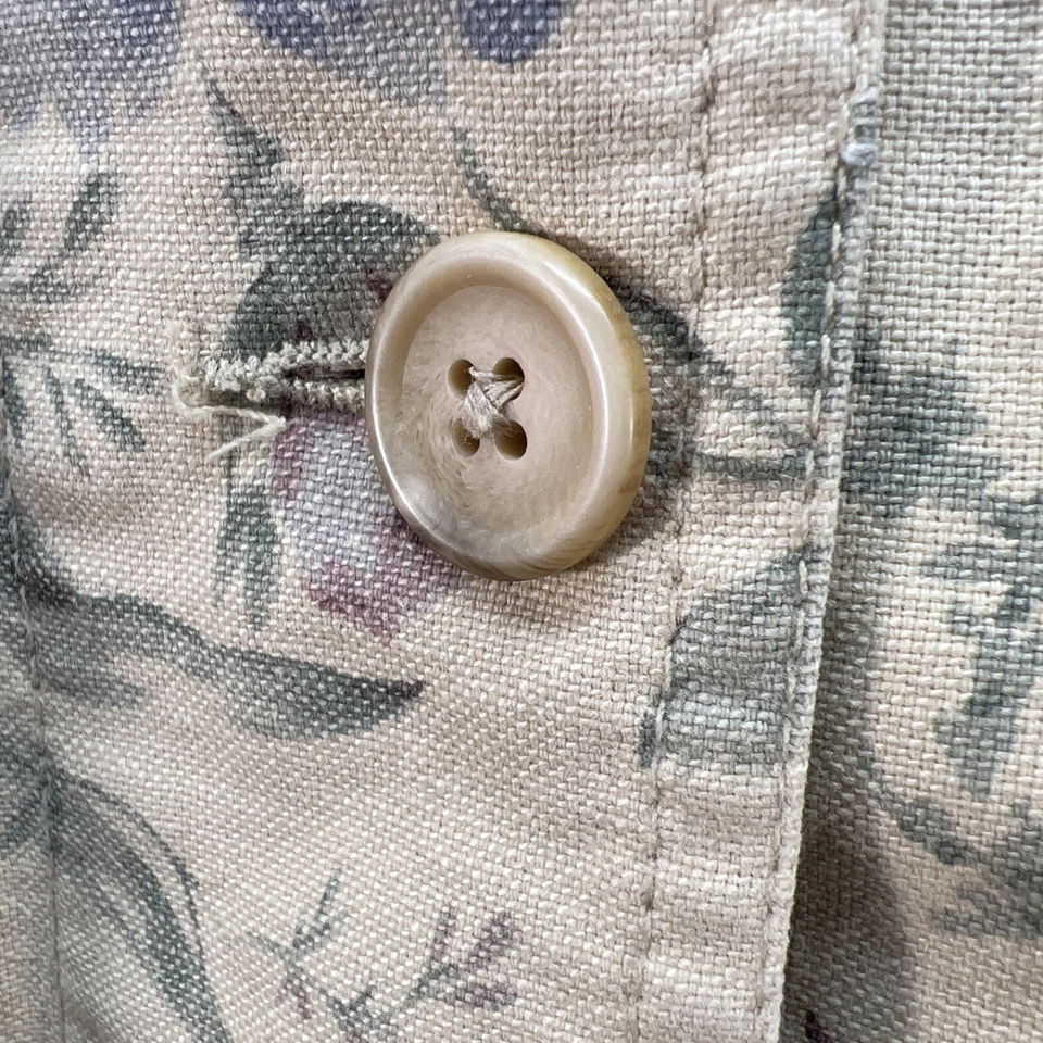 Abrigo Chaqueta Vintage Coldwater Creek Plus 2X Floral Granero Cuello Terciopelo Lona Foto 4 de 4