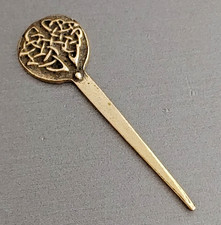 Norse Celtic Brass Tone Hair Stick Viking Knot Pin Bun Clip Hairpin 1 5/8  