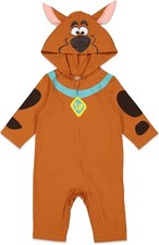 Scooby-Doo Zip Up Cosplay Coverall Newborn to Adult Sizes 0-6 Months, Brown