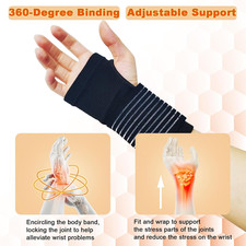 2 Pack Wrist Brace, Compression Wrist Support Splint for Women Men, Adjustabl...